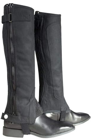 Horze Ribbed Amara Half Chaps - Junior?s - Black - Medium