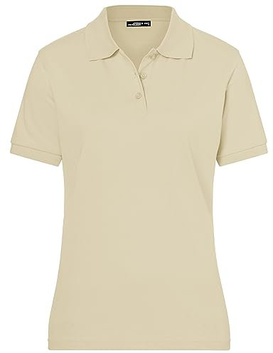 James & Nicholson Damenpolo Classic - Piqué-Poloshirt mit gestrickten Bündchen | Farbe: Stone | Grösse: XXL