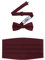 S.H. Churchill & Co. Formelles Herren-Fliegen- und Kummerbund-Set aus Satin, Burgunder, Einheitsgröße