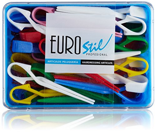Euro Stil - Artículos peluquería - Pinzas grandes para permanente - 60 unidades
