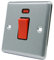 AET CSCCSWBL Satin Chrome Classical 45A Black Insert 1-Gang Plate-45 Amp DP Cooker Switch w/Neon Indicator