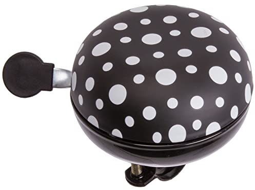 M-Wave Dots Fahrradglocke, Verschiedene Design, Stahl, Schwarz/Weiß, 80 mm