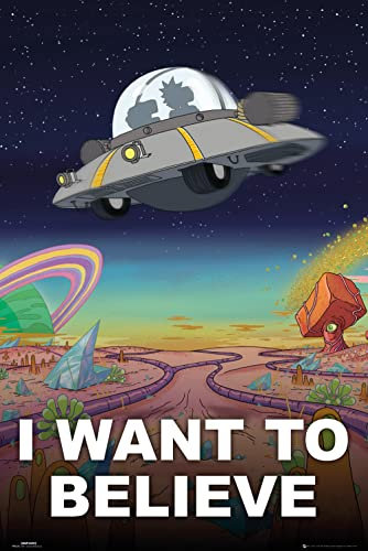 GB eye FP4376 Rick & Morty Maxi-Poster „I Want to Believe“ 61 x 91,5 cm