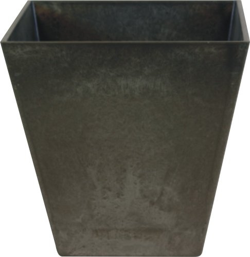 Artstone Pflanzgefäß Pflanzkübel Ella, frostbeständig und leichtgewichtig, Schwarz, 15x15cm