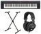 Pianoforte con tasti dinamici 76 tasti colore nero SET con supporto e cuffie
