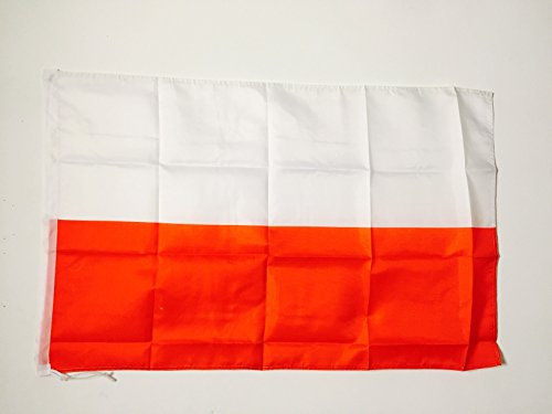 AZ FLAG Bandera de Polonia 90x60cm para un Palo - Bandera POLACA 60 x 90 cm Poliester Ligero