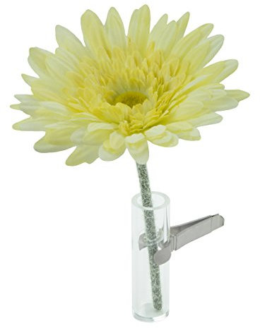 SANDINI Autovase mit Seidenblume/Kultblume Passend für jedes Auto (Gerbera Creme)