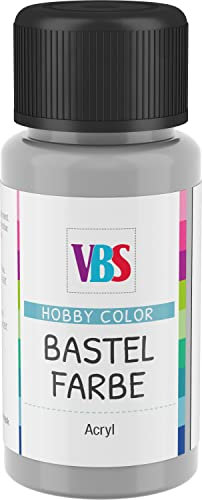 VBS Bastelfarbe 50ml Acrylfarbe Hobby Color Künstler Basteln Malen Grau