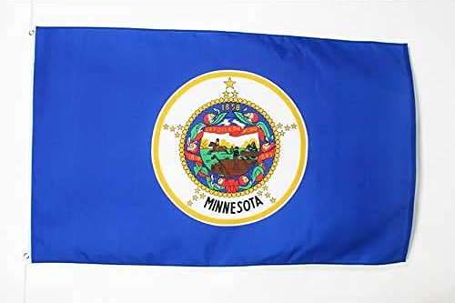 AZ FLAG - Flagge Minnesota - 90x60 cm - Bundesstaat Minnesota Fahne 100% Polyester mit Messing-Ösen - 50g