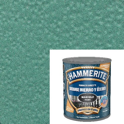 Hammerite Esmalte directo sobre hierro y óxido, Martelé, Color Verde Medio, 5 L (Paquete de 1)