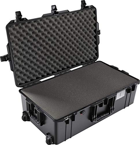 PELI 1615 Air Leichter Schutzkoffer mit Rollen für Kamera Equipment, Wasser- und Staubdicht, 71L Volumen, Mit Schaumstoffeinlage (Anpassbar), Farbe: Schwarz