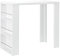 [en.casa] Bartheke/Bartisch/Bartresen + Hausbar mit 3 Fächern - weiß matt - aus lackiertem MDF