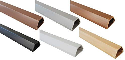 netproshop Kabelkanal 19x16mm Innenmaß PVC Trapezförmig, Selbstklebend 1 Meter, Farbe:Hellbraun Meliert