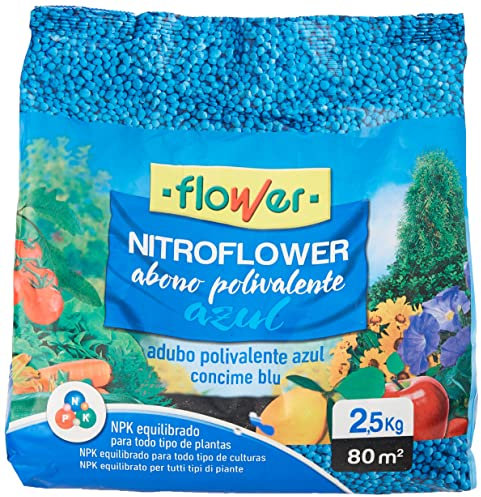 FLOWER Nitroflower Abono Polivalente, 2,5 kg, Color Azul