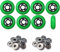 TGM Skateboards Outdoor Inline Skate Rollen 80 mm 89 a X 8 W/ABEC 5 Kugellager, grün