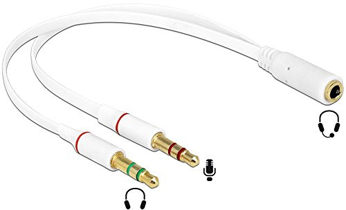 Delock Headset Adapter 1 x 3,5 mm 4 Pin Klinkenbuchse > 2 x 3,5 mm 3 Pin Klinkenstecker