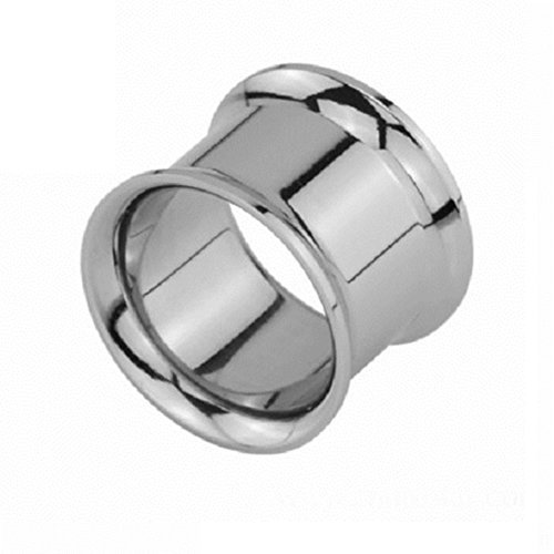 eeddoo Flesh Tunnel Double Flare Silber Edelstahl 3,2 mm