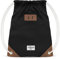 NEUES Model Gym Bag Sack Turnbeutel Baumwolle Canvas Tasche Sport Frauen Männer Kinder, Farbe:Schwarz