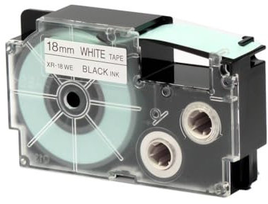 Casio EZ-Label Printer XR-18WE1 Schriftband selbsthaftend 18 mm x 8,0 m schwarz auf weiß
