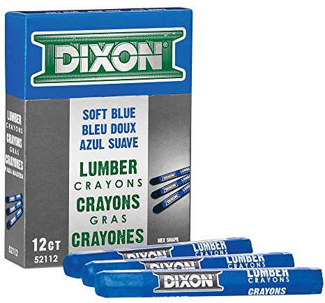 Dixon Industrielle Holzmarkierungsstifte, 11,4 x 1,27 cm Sechskant, weichblau, 12 Stück (52112)