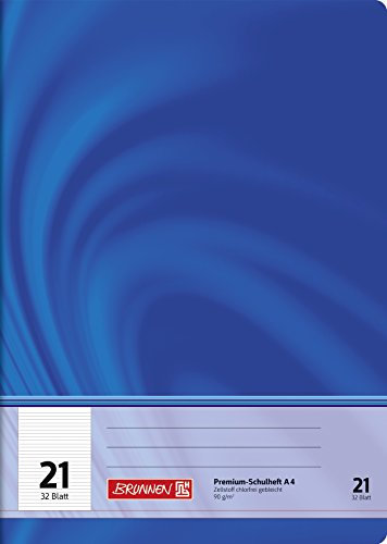 BRUNNEN Schulheft Premium Vivendi | A4, Lineatur 21, 32 Blatt, blau