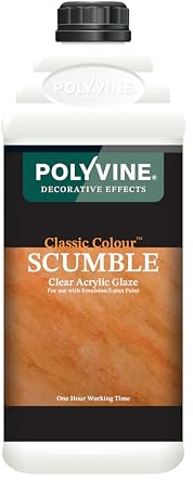 Polyvine Classic Colour Scumble Glaze – Decorative Acrylic Paint Medium for Walls & Furniture – Water Based Translucent Paint Glaze for Emulsion, Colour Washing, Ragging & Sponging – 1 Hr Working Time