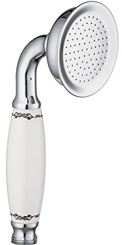 PaulGurkes Handbrause retro nostalgie Duschkopf mit Keramikgriff Messing