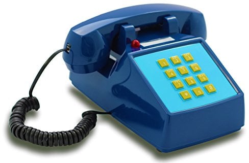Opis PushMeFon Cable: Telefono Vintage Anni 80 / Casa Con Tastiera/Antico/Fisso Vintage Blu Scuro