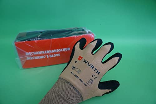 Würth Juego de 6 pares de guantes de trabajo para mecánico EN388 EN420, talla 7, talla 8, talla 9, talla 10, talla 11