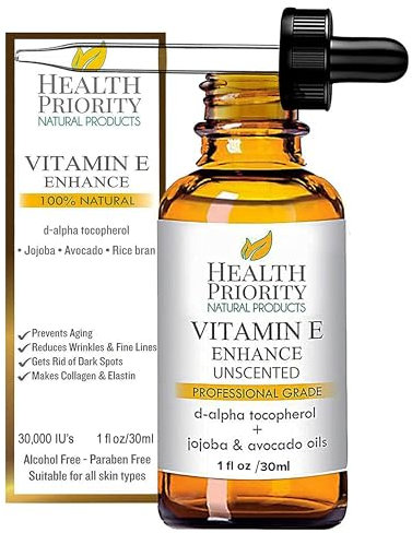 100% Natural & Organic Vitamin E Oil For Your Face & Skin, Unscented - 15,000/30,000 IU - Reduces Wrinkles & Lightens Dark Spots Which Leaves Your Skin More Youthful. Not-Too-Thick Oil, Infused With Jojoba & Avocado Oil, Makes Your Skin Soft & NON Sticky. Makes Collagen and Elastin. Best Selling Vitamin E Oil Is Better Than Capsules! Finally Get The Results You've Been Looking For!