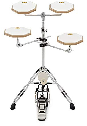 PPK-5 Pad-Drum-Kit zum Üben von Gear4music | Perfekt für Leises Üben zu Hause, Hervorragendes Aufwärm-Tool für Jeden Schlagzeuger, Langlebiger Stahl, Fußpedal Inklusive