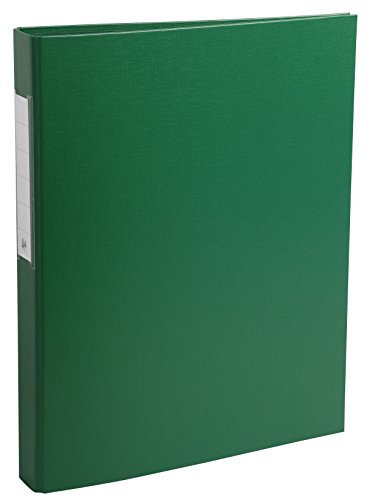 Exacompta 54383E Ringbuch 2 Ringe Füllhöhe 25mm, Rücken 40mm, aufgeklebtes Rückenschild, für DIN A4 Kunststoffbezug aussen und innen, grün