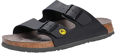Birkenstock - Arizona Birko Flor Marine Hausschuhe, Schwarz, 42 EU, Leder schwarz geölt, 42 EU