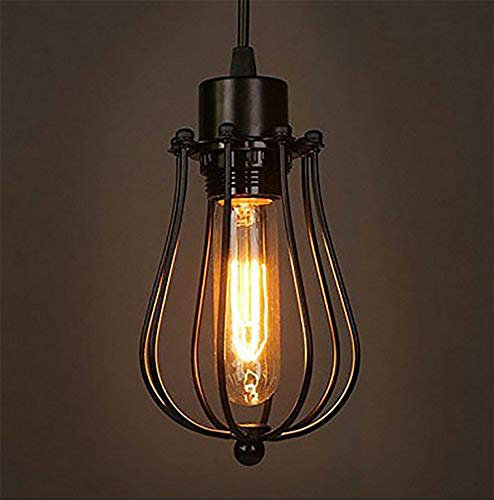 Chrasy Retro Vintage Hängeleuchte Pendelleuchte Deckenbeleuchtung Käfiglampe E27 Fassung für Esstisch, Schlafzimmer,Kaffee-Bar,Leseraum Beleuchtung