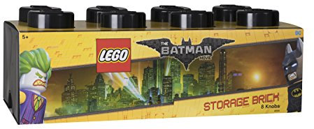 LEGO Batman Storage Brick 8 Knobs, Stackable Storage Box, 12 l, Black