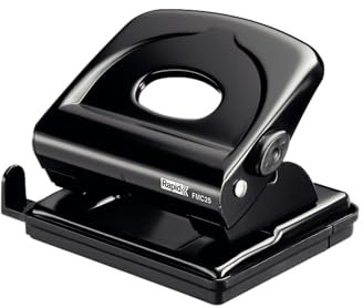 Rapid 21835501 Locher (25 Blatt, Anschlagschiene mit Formatvorgaben, Metall, FMC25) schwarz