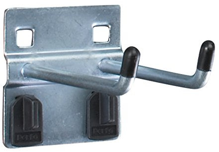 Kayser bott perfo Doppelhaken, Länge 75 mm, mit Doppelaufnahme für Lochplatten, 5 Stück, 14002041