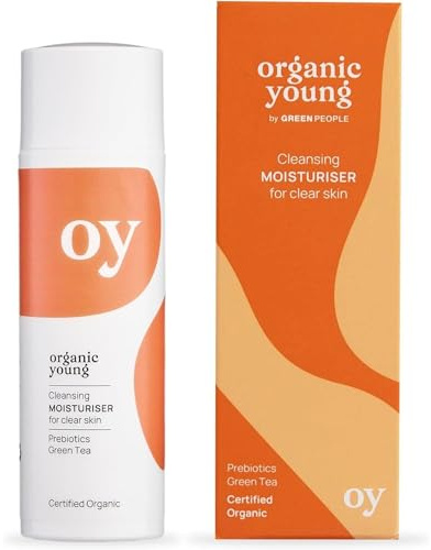 Green People Organic Young Clear Skin Moisturiser for Teens, 50ml | Organic Young for Teen Skin, Paraben and Alcohol Free, Natural and Organic Moisturiser for Teenagers, Vegan