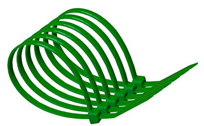 100mm x 2.5mm Green Heavy Duty Nylon Cable Ties : Supplied in Sealed Poly Bag of 100