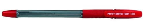 Pilot BPS GP Kugelschreiber gummierter Griff extra breite 1,6 mm Schreibspitze 0,55 mm Strichbreite 12 Stück rot