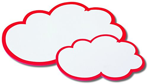Nobo 1901318 Moderationskarte Wolke, 170 g/m2 Papierqualität, 620 x 370 mm, 20 Stück, weiß mit rotem Rand