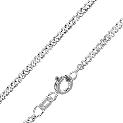 trendor Silberkette für Anhänger 925 Silber rhodiniert Panzer 2,1 mm 70739 | eleganter Halsschmuck für Herren, zeitloses Accessoire
