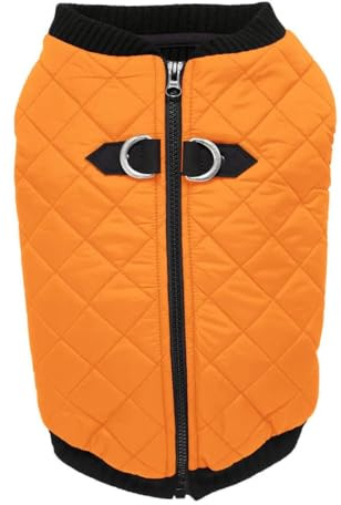 Gooby Fashion Zip Up Dog Bomber Vest - Medium, Orange - Water Resistant Dog Clothes for Small Dogs Boy or Medium Dogs