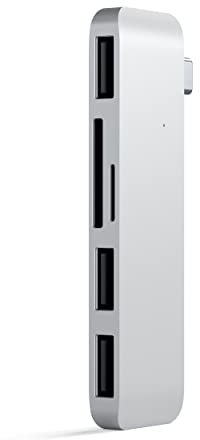 SATECHI Aluminum Type-C USB 3.0 3-in-1 Combo Hub Adapter - 3 USB 3.0 Ports and Micro/SD Card Readers - For M2/ M1 MacBook Pro/Air, M2/ M1 iPad Pro/Air, Mac Mini, iMac (Silver)