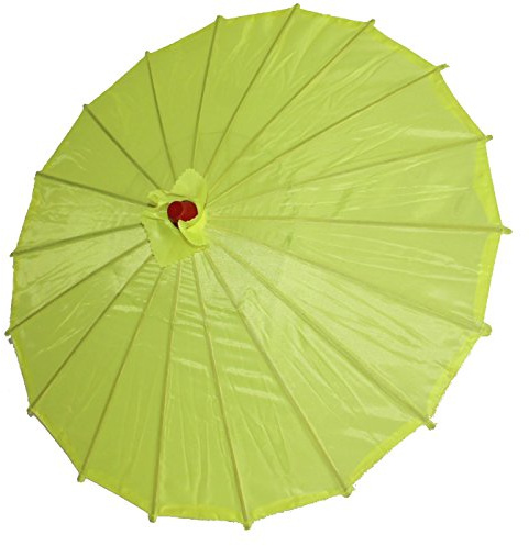 AAF Nommel ® Deko- Kinder- Sonnenschirm aus Stoff und Holz neon gelb, 099
