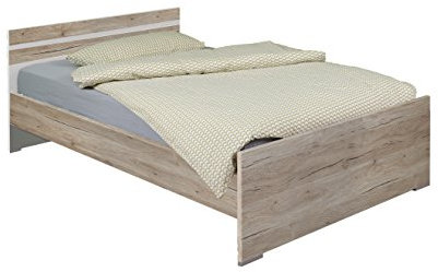 Wimex 327299 Bett, Holz, san remo eiche/alpinweiß, 205 x 96 x 72 cm