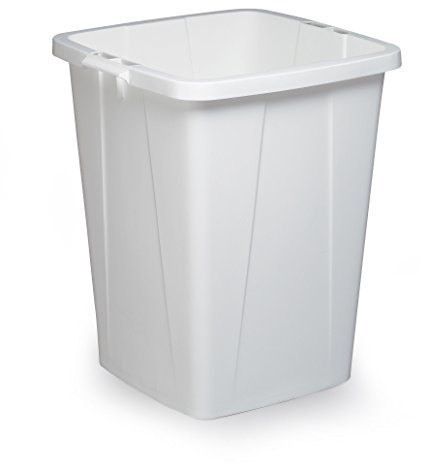 Durable DURABIN 90 Rectangular Waste Bin White | 90 Litre Capacity | Food and Freezer Safe | Perfect for Waste Collection or Recycling