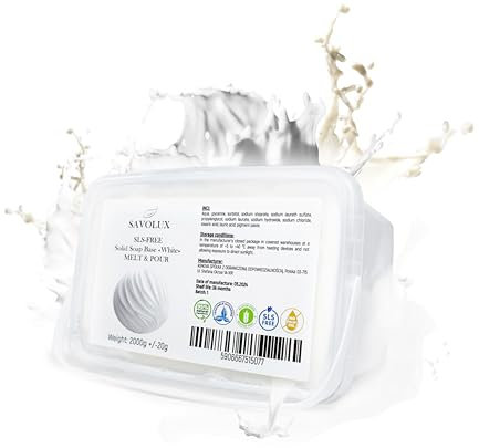 Base de Jabón de Glicerina Blanca SAVOLUX 2 kg - Ideal para Jabón Hecho a Mano, Base para Jabón Artesanal, Transparente y Suave, Perfecta para Personalizar con Colores y Fragancias