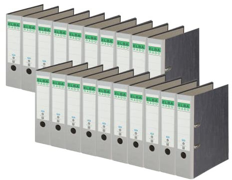 Elba Recycling-Ordner A4, Rado Wolkenmarmor, 8 cm breit, grau, 20 Stück