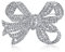 Broche Écharpe Nœud Ruban Filigrane Déclaration Grande Mode Nuptiale Cristal Étincelant Blanc Vacances Hiver Mariage Style Vintage Victorien Pour Femmes Plaqué Argent